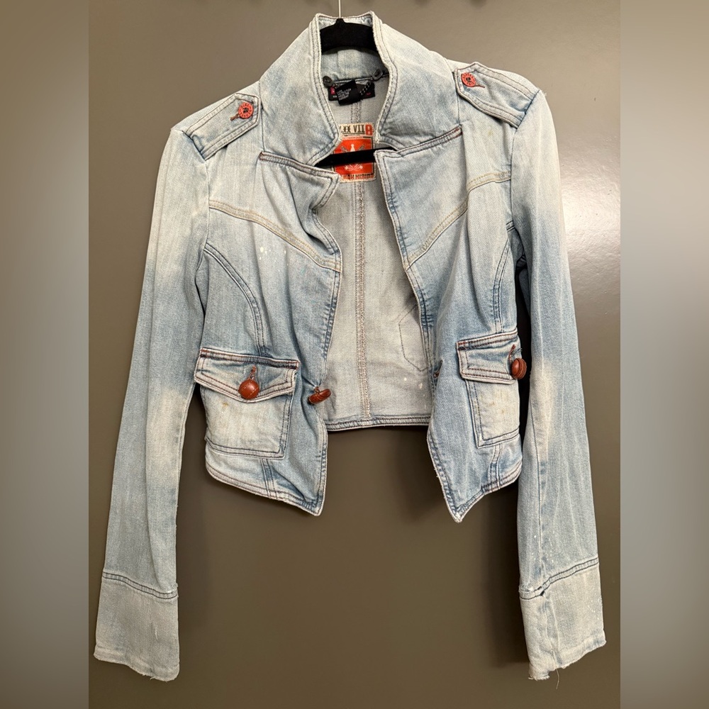 Diesel Cropped Denim Jean Jacket Size M (fits small)